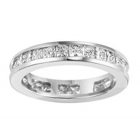 3.00 ct Princess Cut Diamond Eternity Wedding Band Ring 